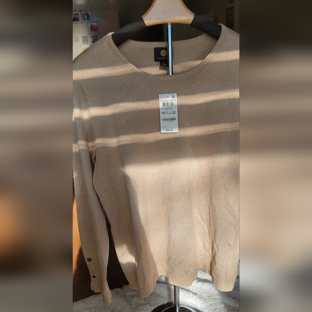 NWT JM Collection Gold speckled crewneck - Picture 4 of 5